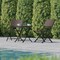 Flash Furniture Rouen 3-Pc Foldable French Bistro Set, PE Rattan Back, Seat and Table Top, Brown w/Blk Steel Frames FV-FWA085-BRN-BLK-GG - alternate 3